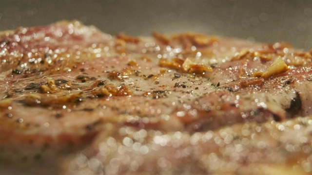 猪排烹饪视频素材