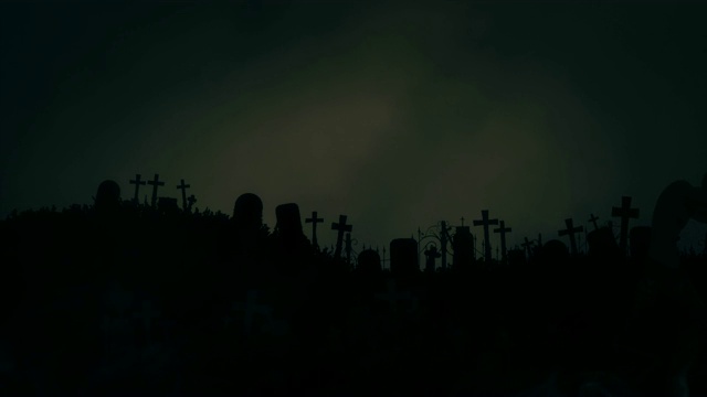 幽灵僵尸在墓地里行走视频下载