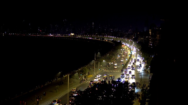 孟买交通的时间流逝-滨海大道视频下载