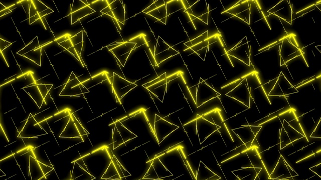 4k黄色三角形抽象图案背景视频素材
