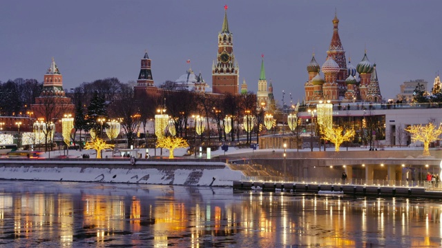 莫斯科俄罗斯城市中心莫斯科克里姆林宫视频素材