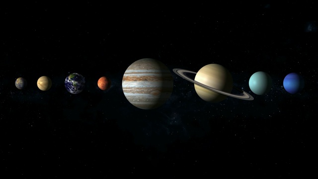 我们的太阳系由行星组成视频素材