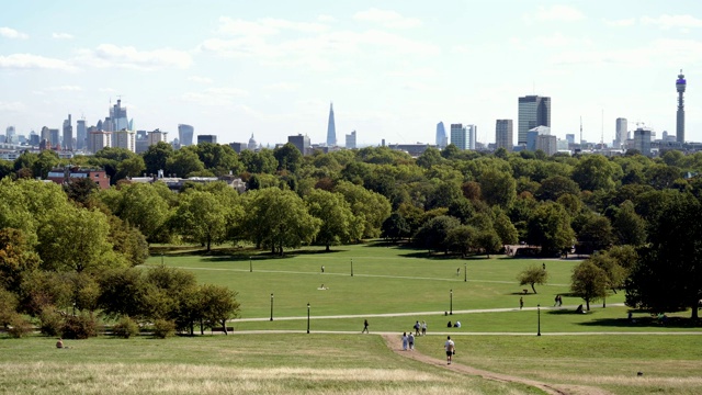 伦敦樱草山和城市天际线从北部视频素材