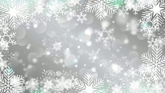 美丽的雪花旋转在一个灰色的背景镜头光晕散焦视频素材
