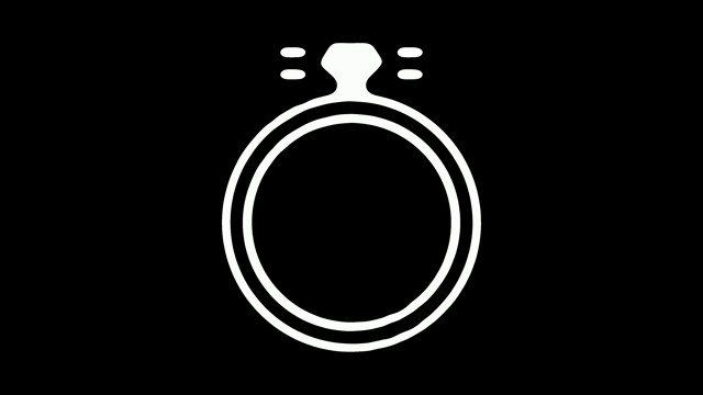 结婚戒指线与阿尔法图标动画视频素材