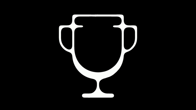 冠军奖杯线与阿尔法图标动画视频下载
