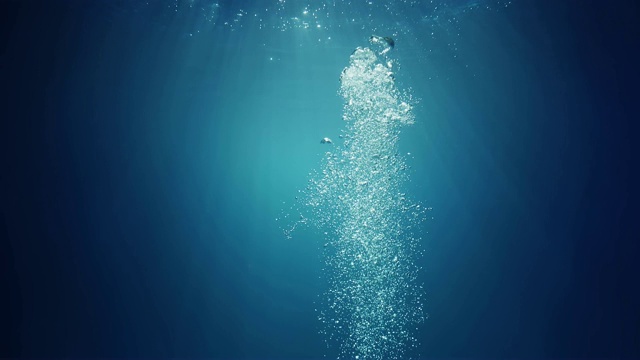 水下气泡上升到水面视频下载