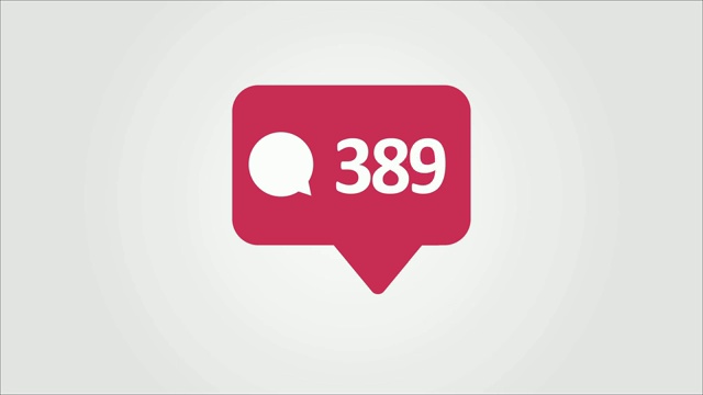 4K社交媒体红色评论计数器，显示评论时间。视频下载
