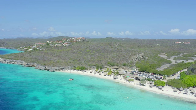 库拉索岛的Cas Abao海滩及海岸景观鸟瞰图视频下载
