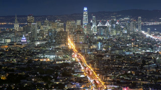旧金山新现代市区夜景视频素材