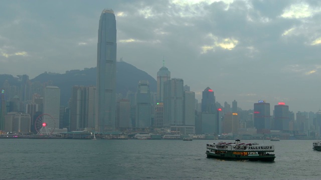 香港岛城市景观，天星小轮，香港视频下载