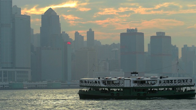 香港岛城市景观，天星小轮，香港视频素材