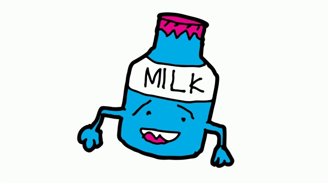 孩子们画白色背景与牛奶的主题视频下载