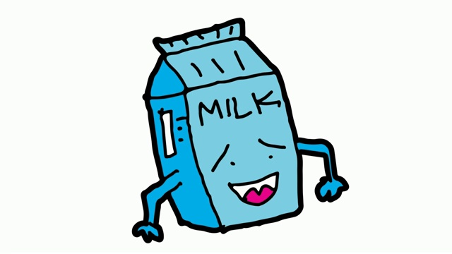 孩子们画白色背景与牛奶的主题视频素材