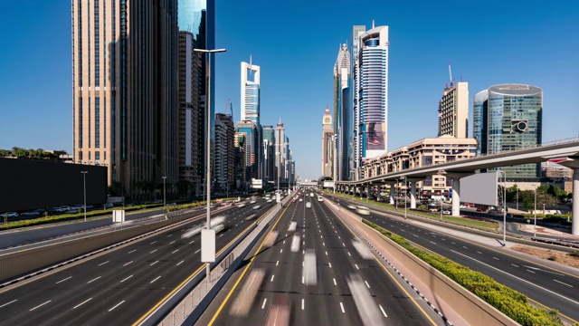 时间流逝在迪拜的交通视频下载