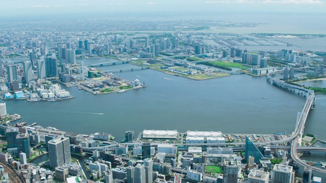日本东京湾4k日本航拍视频素材