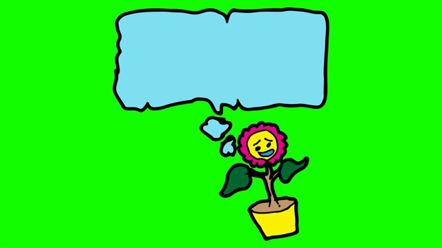 孩子们以气泡和花朵为主题绘制绿色背景视频下载