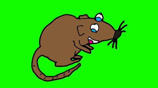 孩子们画老鼠为主题的绿色背景视频素材