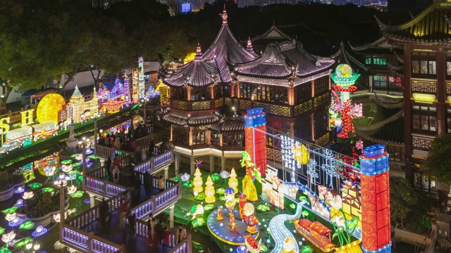 中国上海豫园的元宵节视频购买
