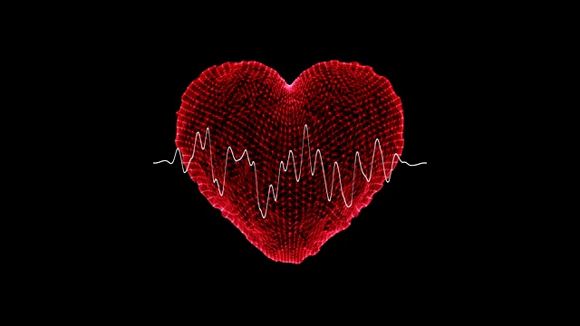 心脏形状与心电图心脏监测器/可循环视频下载