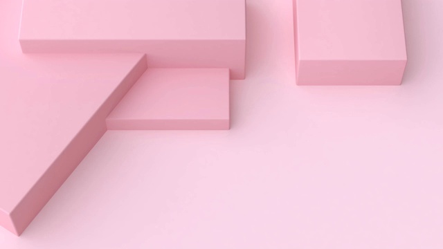 三维渲染抽象运动图形最小平面粉红色几何形状视频素材