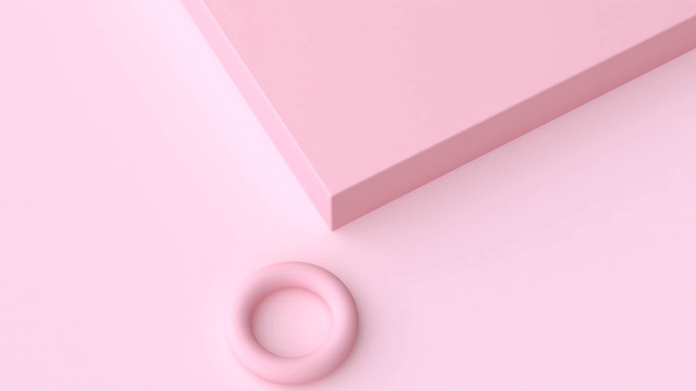 三维渲染抽象运动图形最小平面粉红色几何形状视频素材