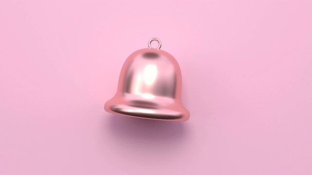 最小抽象运动动画金属玫瑰金形状3d渲染粉色场景平铺树圣诞假期概念视频素材