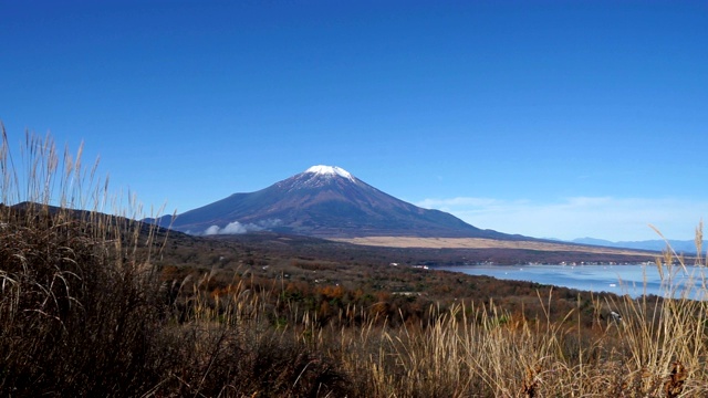 富士山和山中子湖景观。视频下载