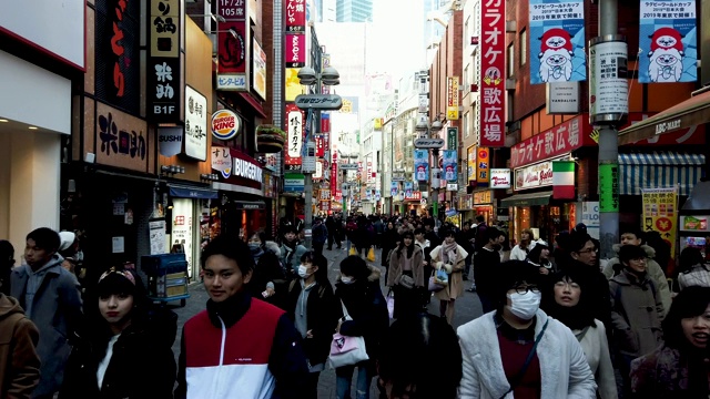 日本东京涩谷购物街区WS。视频下载