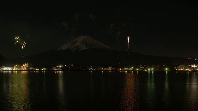 富士山和焰火之夜视频下载