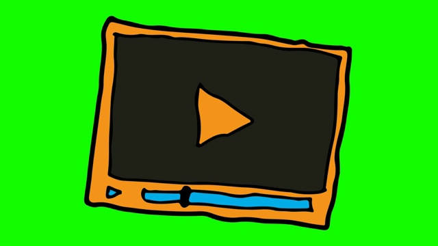 孩子们画的绿色背景与视频播放器的主题视频下载