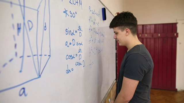 学生解答数学问题视频素材
