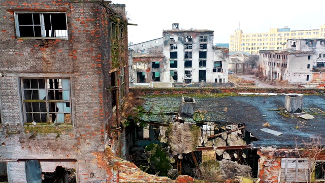 废弃的工业建筑。视频素材