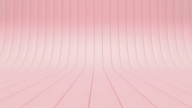 空白线木材工作室曲线地板/背景粉粉背景3d渲染幻灯片到右运动场景视频下载