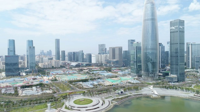 鸟瞰图深圳的城市景观视频素材