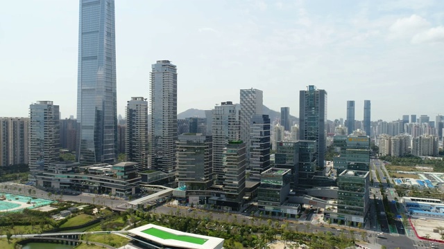 鸟瞰图深圳的城市景观视频素材