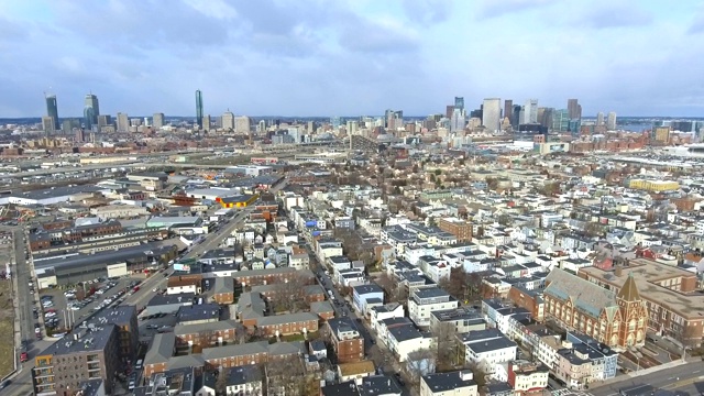波士顿，马萨诸塞州天际线空中从南波士顿1视频下载