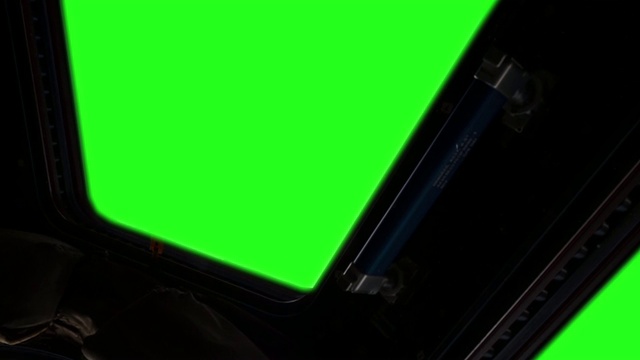 (ISS)国际空间站的绿色屏幕窗口。视频素材