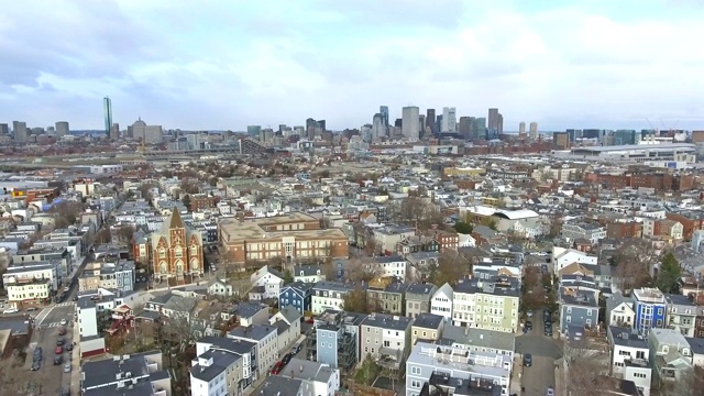 9 ． 波士顿，马萨诸塞州天际线从南波士顿视频下载