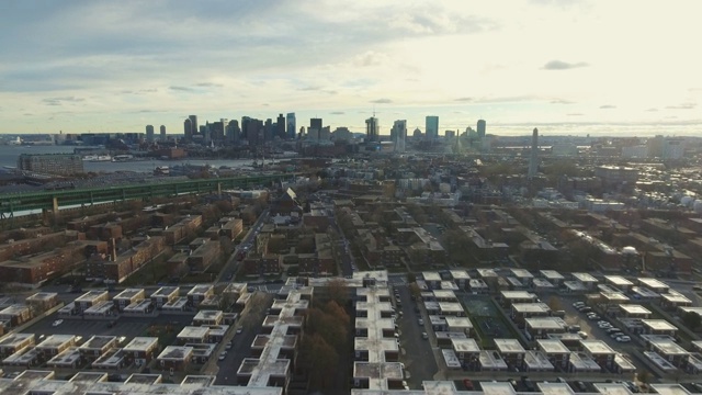 北空中的波士顿天际线视频下载