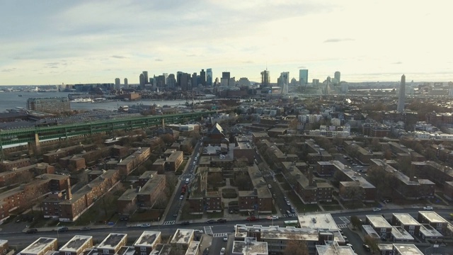 从北空中拍摄的波士顿天际线左2视频下载