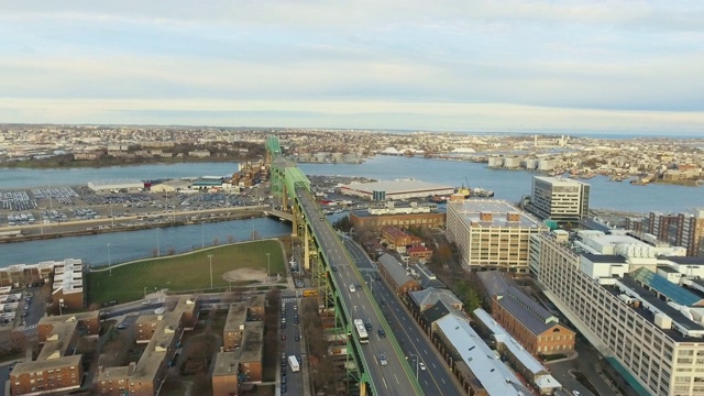 波士顿空中全景图视频素材