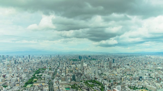 4K时间从安野春卡斯鸟瞰大阪市视频素材