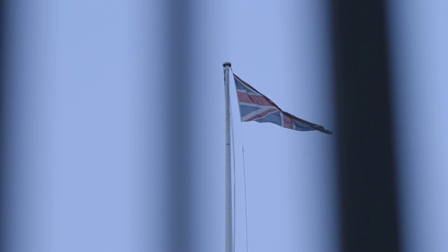大英博物馆的英国国旗被遮挡视频下载
