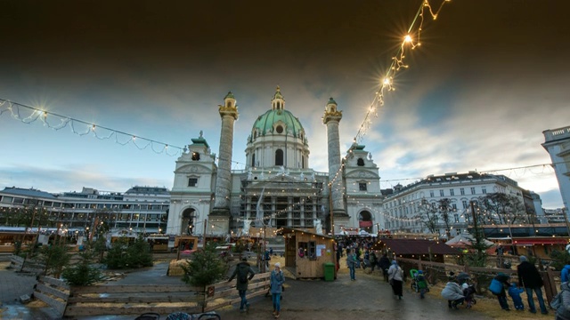 欧洲奥地利维也纳卡尔斯科奇的超时空。——延时视频下载