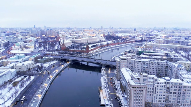 克里姆林宫鸟瞰图，莫斯科视频下载