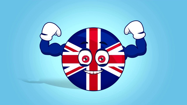 卡通英国和英国的力量肌肉与阿尔法马特动画视频下载
