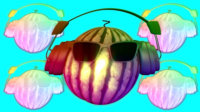 3D动画的花式西瓜。视频下载