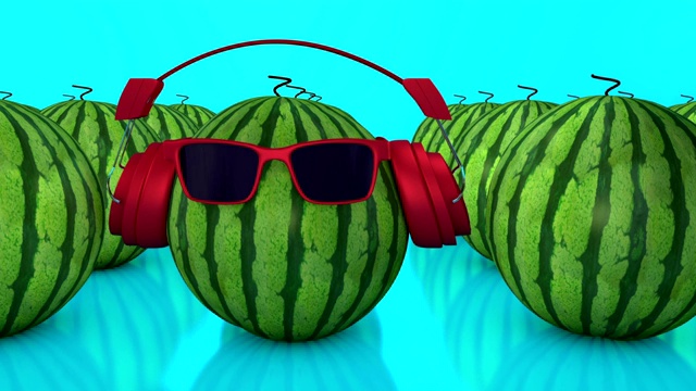 3D动画的花式西瓜。视频下载
