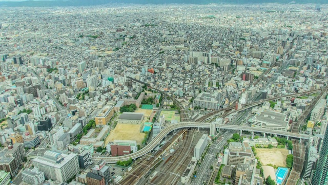 日本大阪abe eno Harukas拍摄的4K延时倾斜鸟瞰图。视频下载